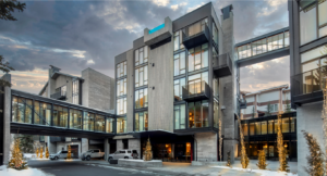 Exterior of Goldener Hirsch building architecture in Park City, Utah