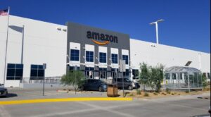 Exterior building view of Amazon warehouse in Las Vegas, Nevada