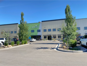 Exterior view of Groviv Nu Skin warehouse in Lehi, Utah